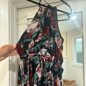 Vici Floral Maxi Dress - Black and Red
